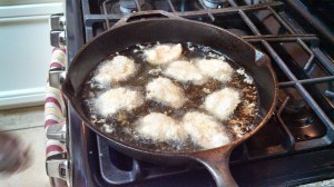 frying shrimp