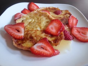 And here it is WITHOUT whipped cream. Optional yes. But who in their right mind eats French toast without whipped cream?!?!?